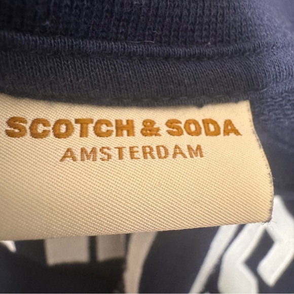 Scotch & Soda Navy Blue Paris Cropped Sweater Size Large - Picture 4 of 5